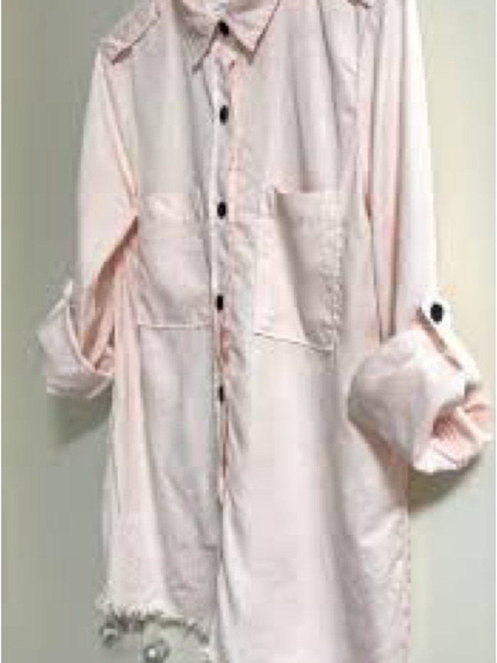 Zara Light Pink Women's Button-Front Shirt Jacket